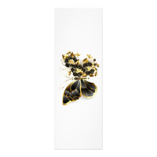 Gold Flower Butterfly with Black Orchid Photo Print