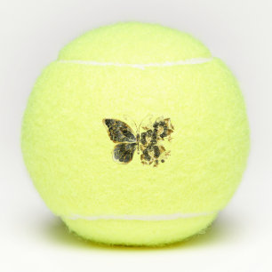 Gold Flower Butterfly with Black Orchid Tennis Balls