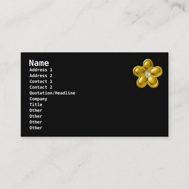 Gold flower & diamond business card (Front)