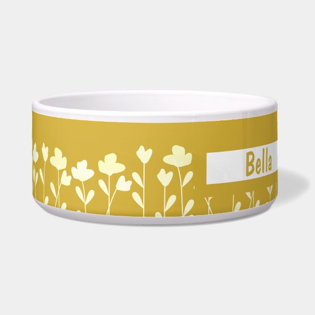 Gold Flower Pattern Custom Named Floral  (Front)