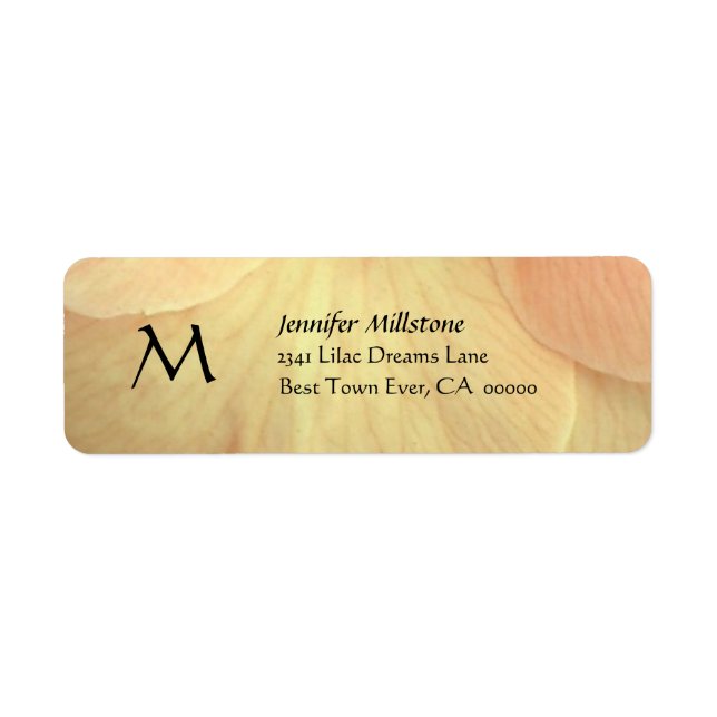 GOLD Flower Petals Wedding Address Label (Front)