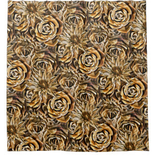 Gold Flower Print Pattern Classy Chic Bold Luxury