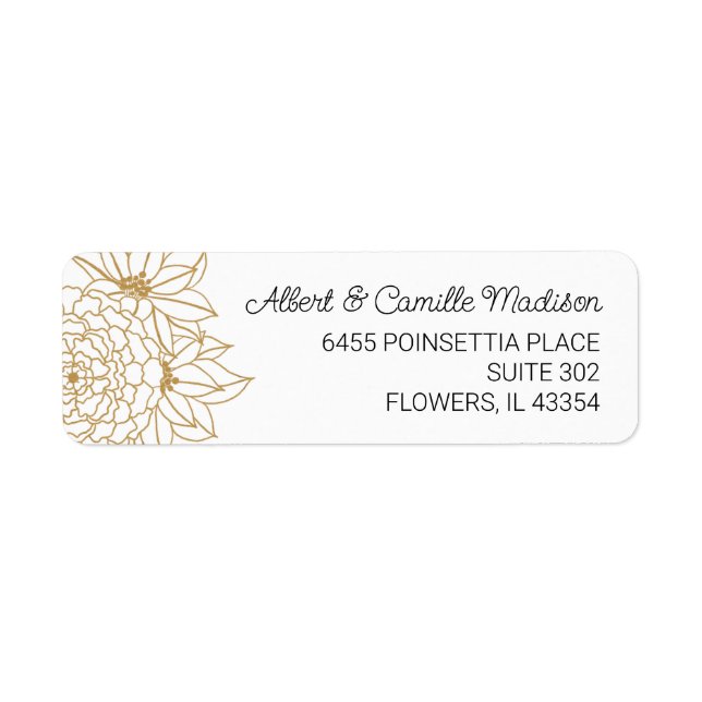 Gold Flower Return Address (Front)