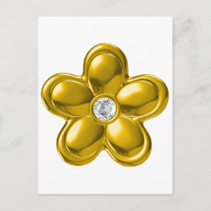 GOLD FLOWER WITH DIAMOND POSTCARD