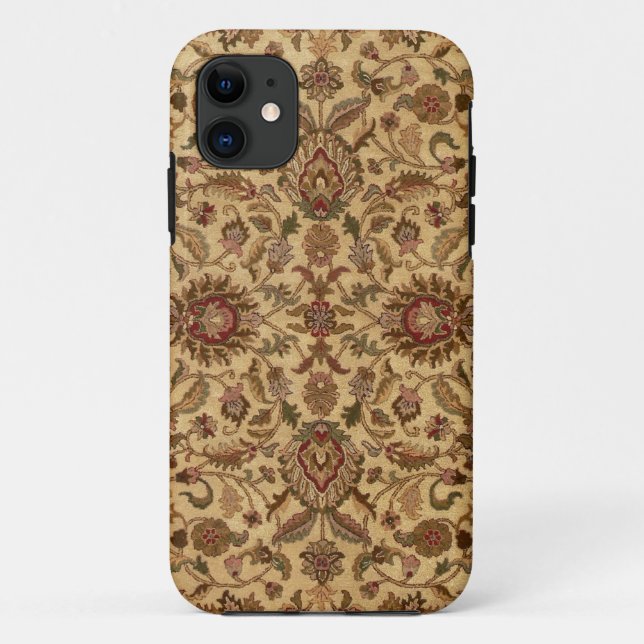 Gold Flowers Arabesque oriental tapastery Case-Mate iPhone Case (Back)