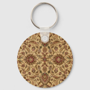 Gold Flowers Arabesque oriental tapastery Keychain