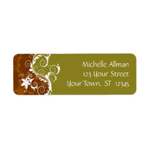 Gold Flowers Avery Label