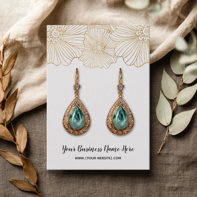 Gold Flowers Earring Display Cards (Creator Uploaded)