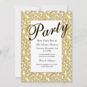 Gold Flowers Invitation