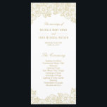 Gold Flowers on White Wedding Program Rack Cards<br><div class="desc">Customize this stylish Romantic Floral Wedding Program Rack Cards Template, Gold Yellow Flowers on White Background. Please note that the gold is a colour print (yellow) and is not actually gold metallic colour or gold foil. This design will also look beautiful with rounded corners. Matching Wedding Invitation, RSVP and Insert...</div>