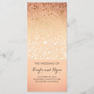 Gold Flowers Vintage Blush Wedding Programs