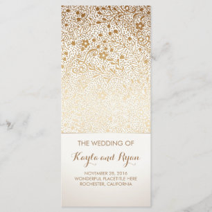 Gold Flowers Vintage White Wedding Programs
