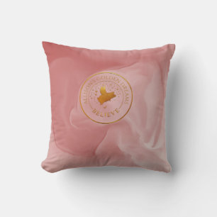 Gold Flying Pig Throw Pillow