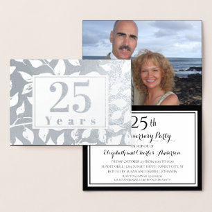 Gold Foil 25e anniversaire Mariage Invitations