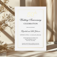 Gold Foil 50th Wedding Anniversary Invitation