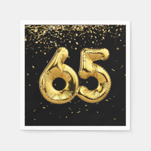 Gold Foil 65 Balloons And Confetti Napkins