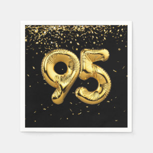 Gold Foil 95 Balloons And Confetti  Napkins