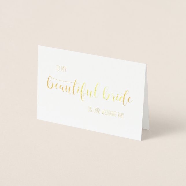 Gold Foil À Ma Belle Carte De Mariée De Mariage De (Devant)
