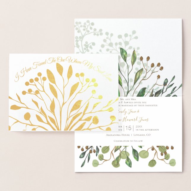 Gold Foil a trouvé celui que j'aime Faire-part de  (Affichage)