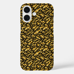 Gold Foil Abstract Pattern iPhone 16 Case