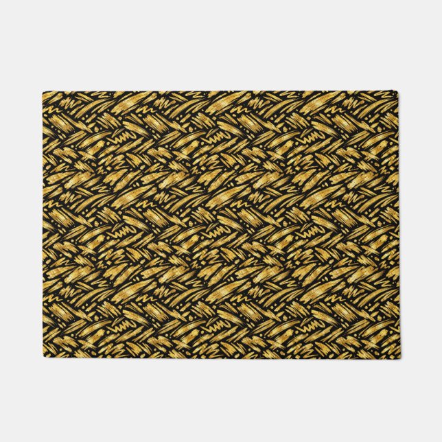 Gold Foil Abstract Pattern Doormat (Front)