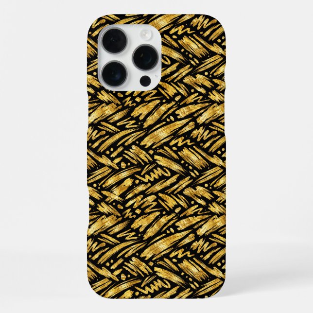 Gold Foil Abstract Pattern iPhone Case (Back)