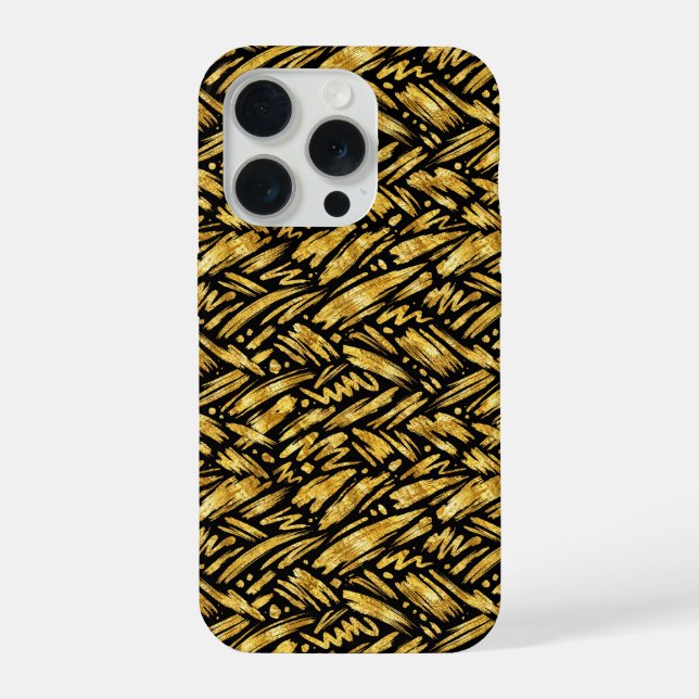 Gold Foil Abstract Pattern iPhone Case (Back)