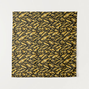 Gold Foil Abstract Pattern Tapestry