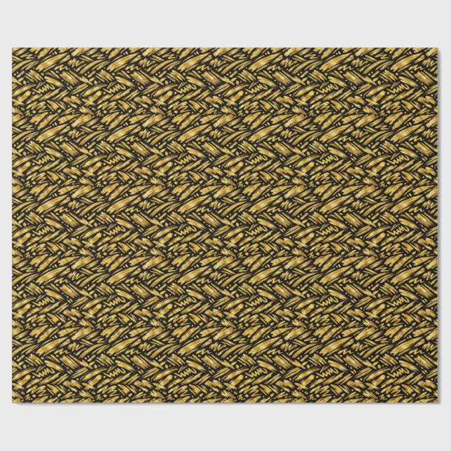 Gold Foil Abstract Pattern Wrapping Paper (Flat)