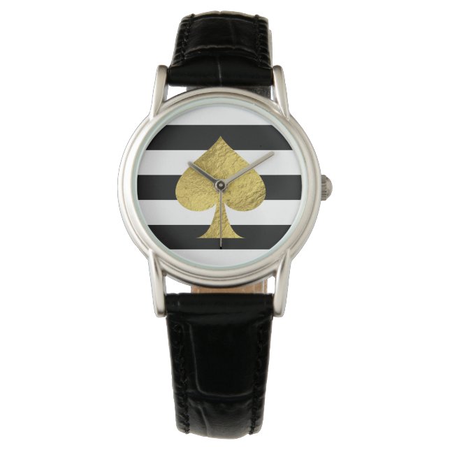 Gold Foil Ace of Spades Watch (Front)