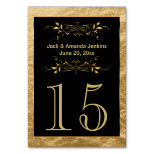Gold Foil and Black - Table Number