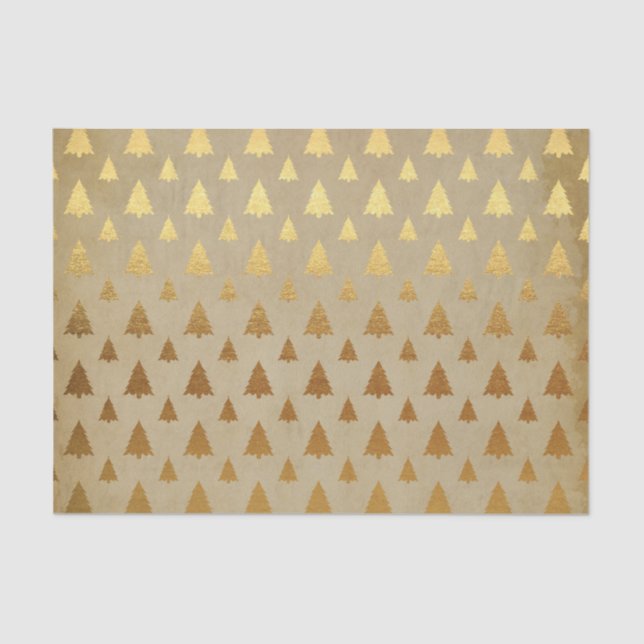 Gold Foil and Kraft Paper Rustic Christmas Tree (Front)