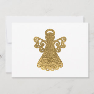 Gold Foil Angel Silhouette carte plat de Noël