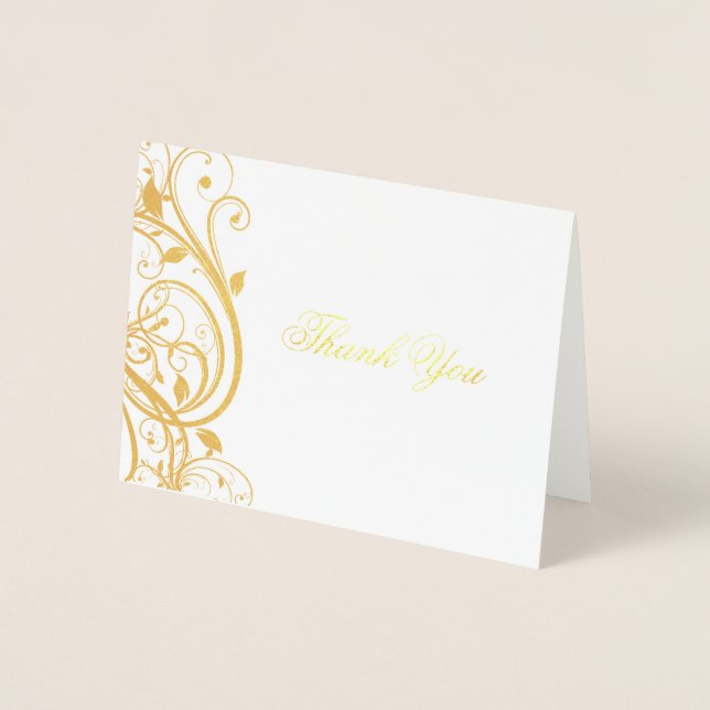 Gold Foil Anniversary Thank You Note Card (Front)