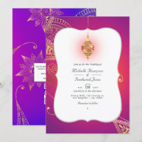Gold Foil Arabian Bollywood QR Code RSVP Wedding