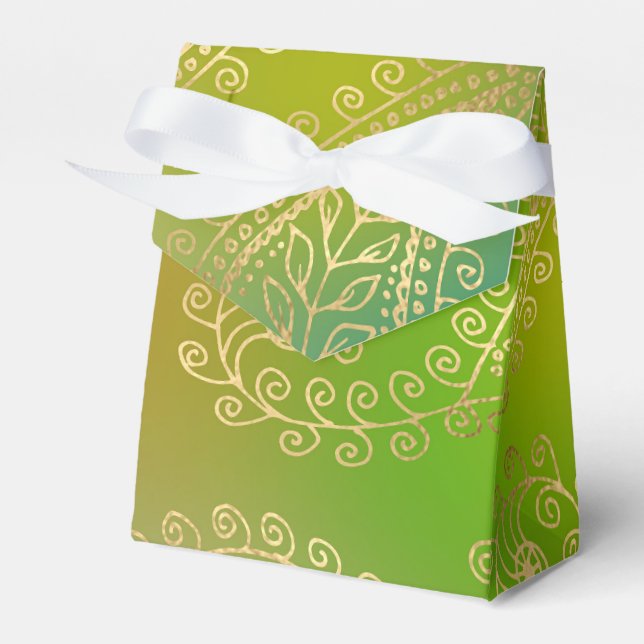 Gold Foil Arabian Nights Themed Party Favor Box (Front Side)