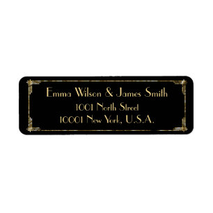 Gold Foil Art Deco Return Address Labels