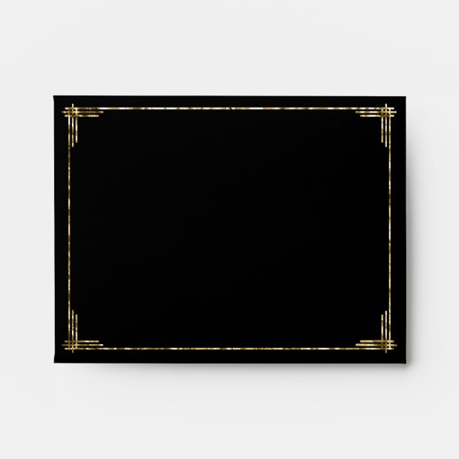 Gold Foil Art Deco Wedding RSVP Envelopes A2 (Front)
