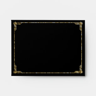 Gold Foil Art Deco Wedding RSVP Envelopes A2