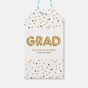 Gold Foil Balloon   Confetti Dots Graduation Gift Tags