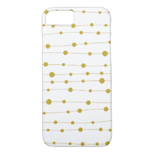 Gold foil beads pattern trendy and elegant white Case-Mate iPhone case