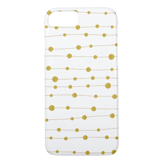 Gold foil beads pattern trendy and elegant white Case-Mate iPhone case (Back)
