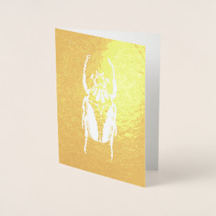 Gold Foil Beetle Greeting Card