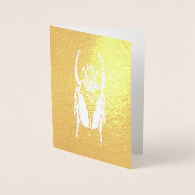 Gold Foil Beetle Greeting Card (Front)