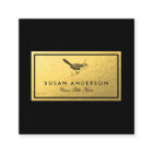 Gold Foil - Black Bushtit Bird Business Card