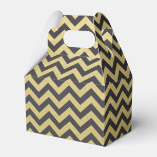 Gold Foil Black Chevron Pattern Favor Box
