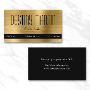 Gold Foil Black Contact Bar Business Card