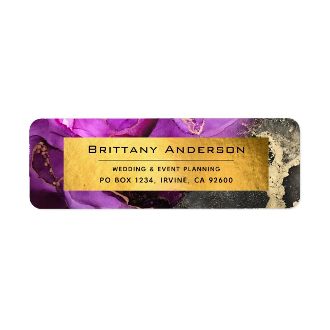 Gold Foil Black Purple Agate do-it-yourself Adress (Devant)