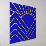 Gold Foil Blue Art Deco Abstract Landscape Foil Prints<br><div class="desc">This is a simple, stylish, art deco abstract landscape in bright cobalt blue with real gold foil accents. It has an abstract sun and mountains in metallic gold foil. This unique and bright design is perfect for a stylish custom gift or a new addition to brighten up your wall art...</div>