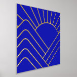 Gold Foil Blue Art Deco Abstract Landscape Foil Prints<br><div class="desc">This is a simple, stylish, art deco abstract landscape in bright cobalt blue with real gold foil accents. It has an abstract sun and mountains in metallic gold foil. This unique and bright design is perfect for a stylish custom gift or a new addition to brighten up your wall art...</div>